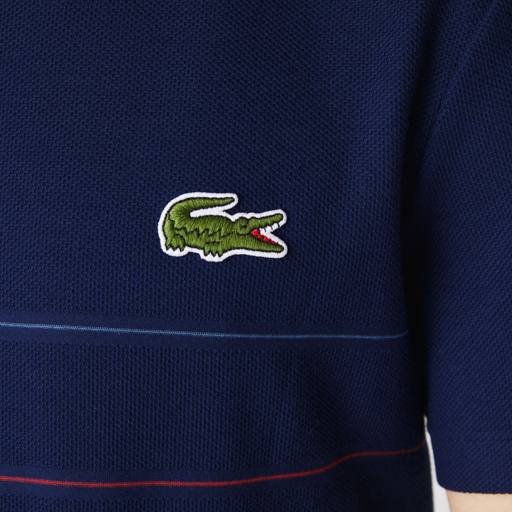 تي شيرت مقلم من القطن العضوي متعرج الملمس للرجال مجموعة Made in France تي شيرت مقلم من القطن العضوي متعرج الملمس للرجال مجموعة Made in France