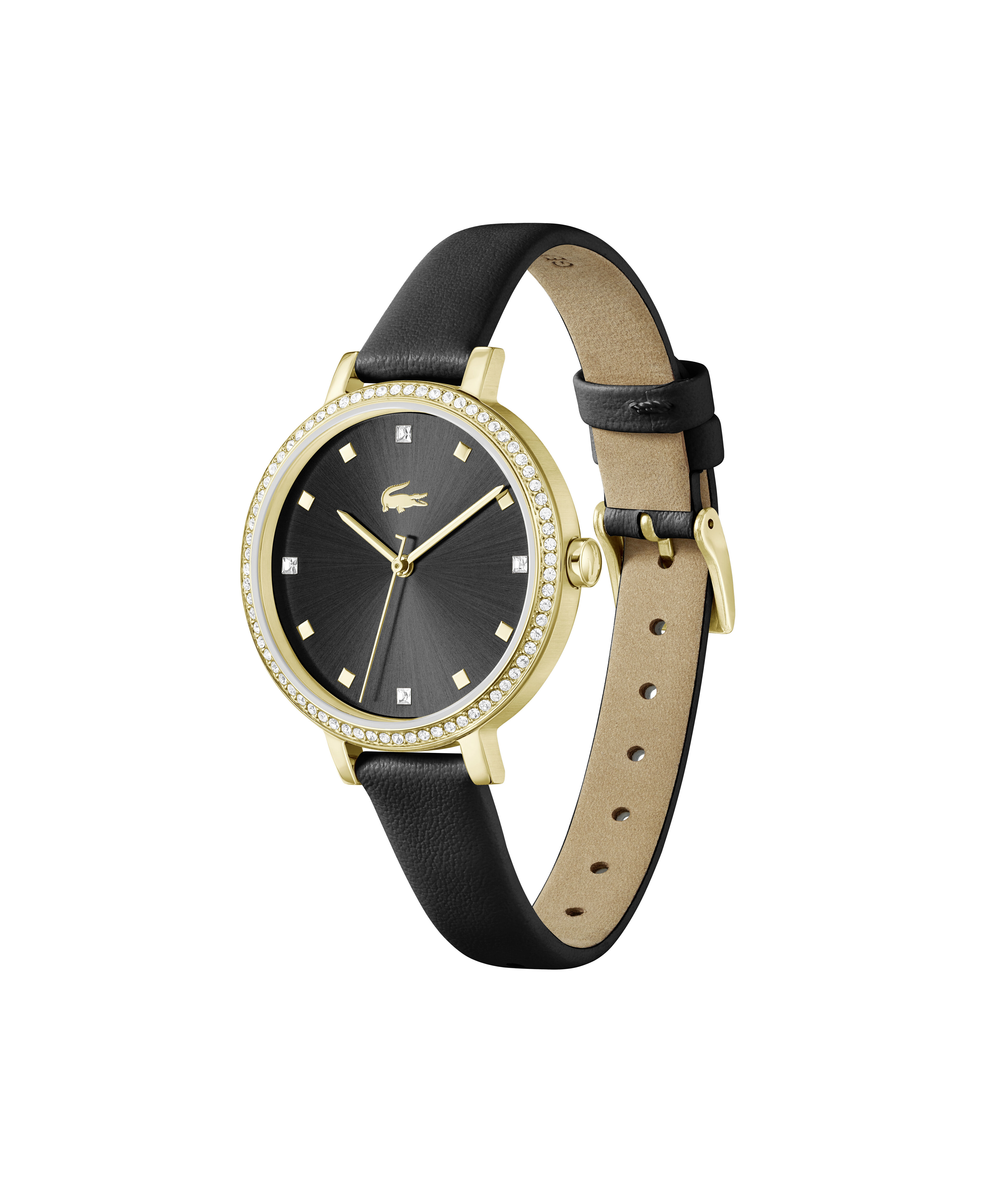 Black Leather Strap Women's Watch