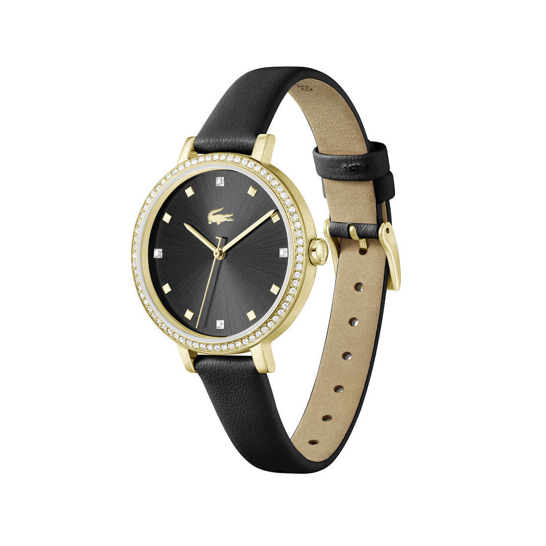 ساعة بسوار جلدي أسود للسيدات Black Leather Strap Women's Watch - 2001489-BLACK