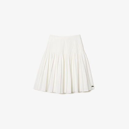 Short Pleated Twill Skirt