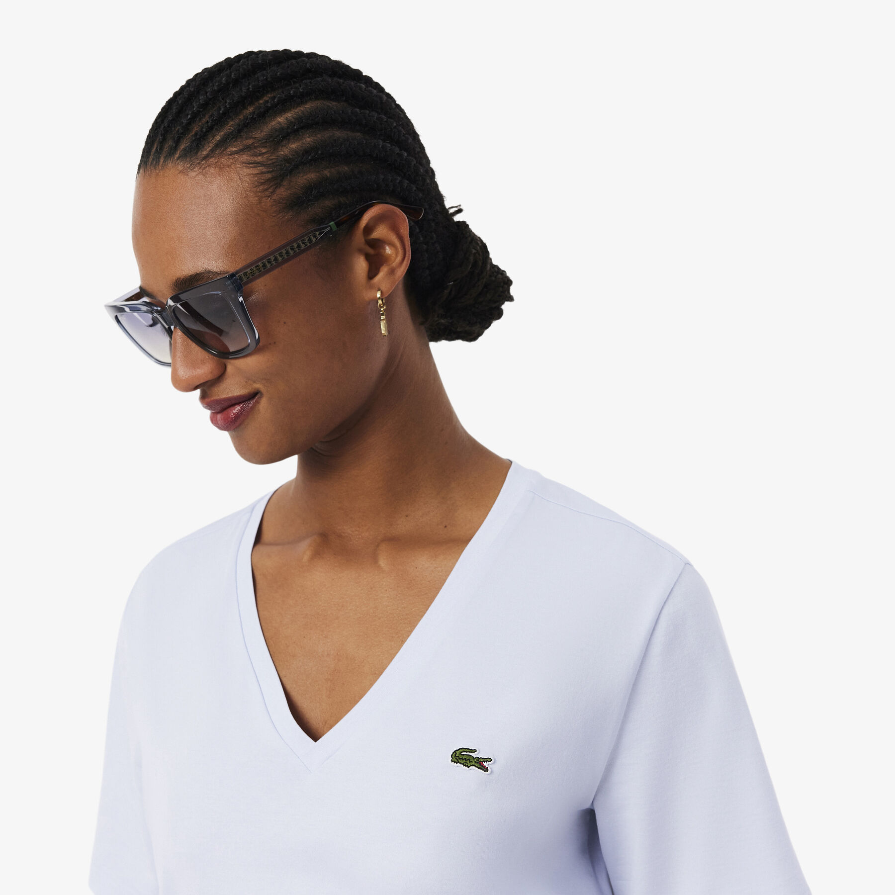 Relaxed Fit Soft Cotton V Neck T-shirt - TF7300-00-J2G