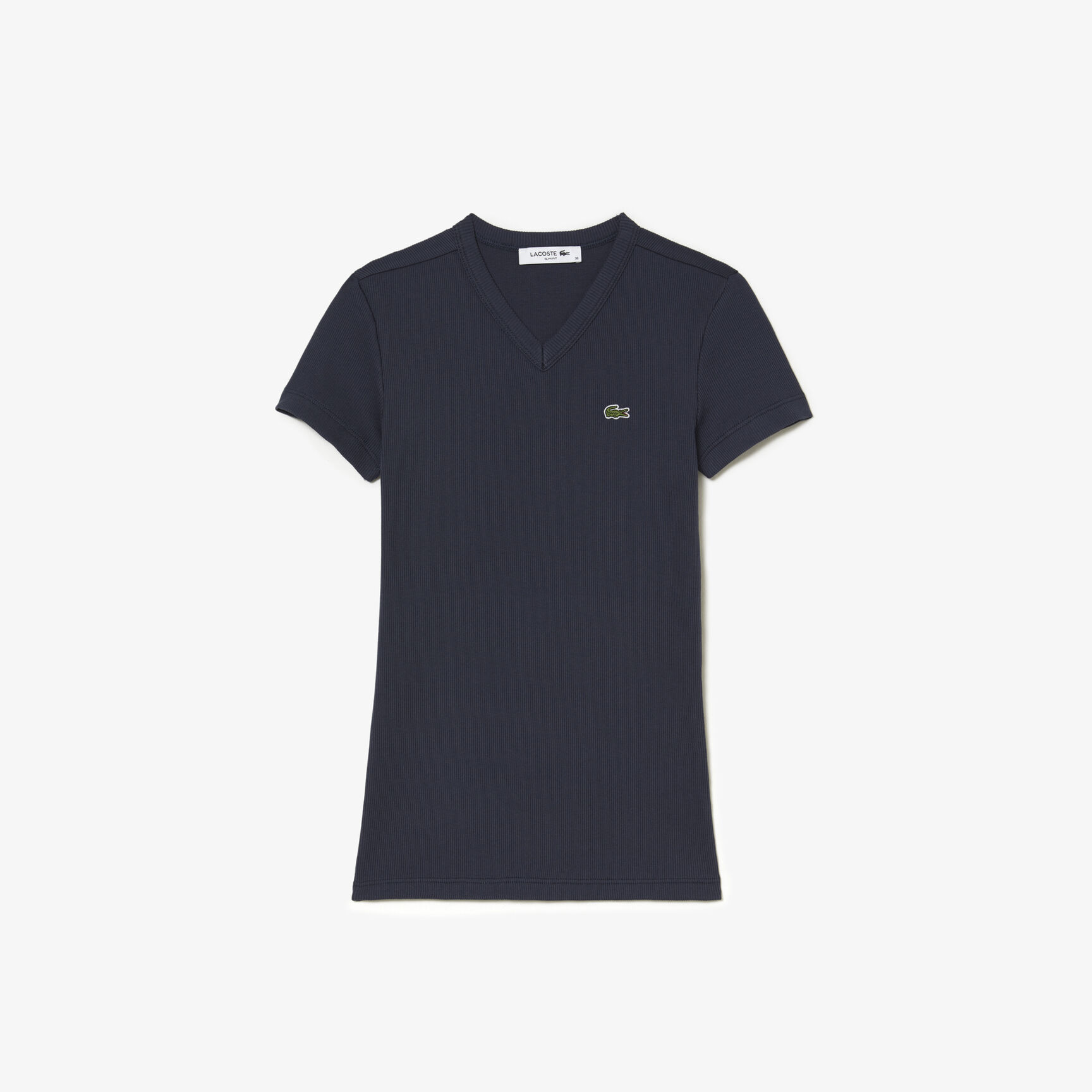 Women's Lacoste Slim Fit Organic Cotton V-neck T-shirt Women's Lacoste Slim Fit Organic Cotton V-neck T-shirt
