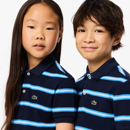 Boys' Lacoste Striped Pique Polo Shirt