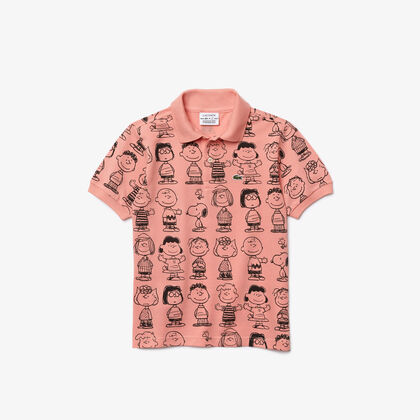 قميص بولو من القطن العضوي بطبعة Lacoste X Peanuts للأولاد