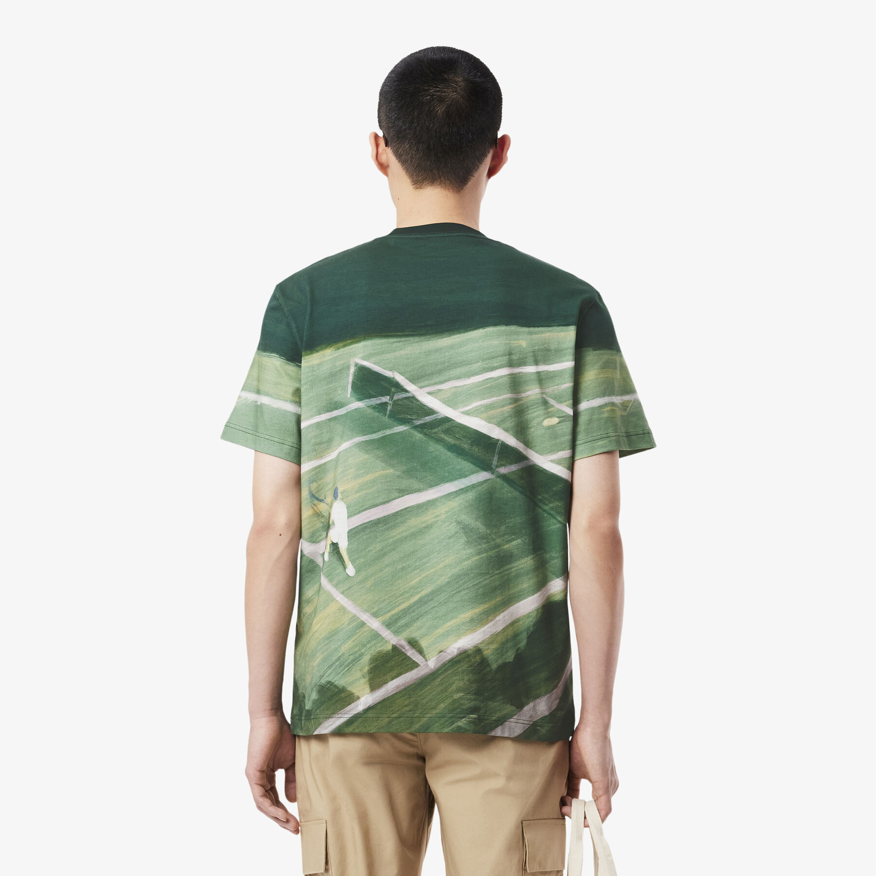 lacoste classic fit tennis print t shirt