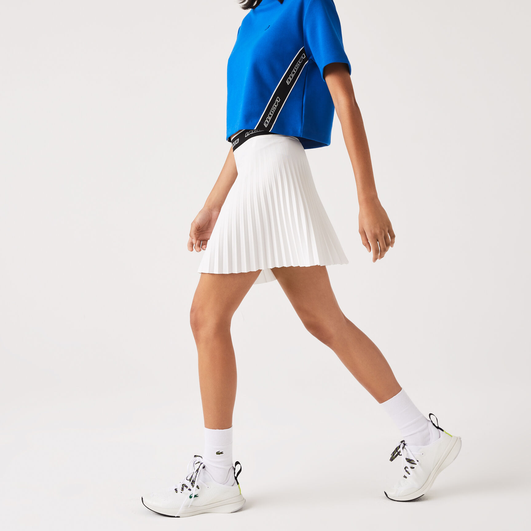 Women's Lacoste Elasticised Waist Short Pleated Skirt