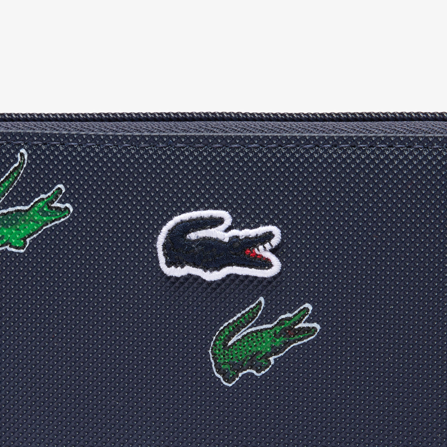 Zipped Croc Print Wallet لاكوست zipped croc print wallet