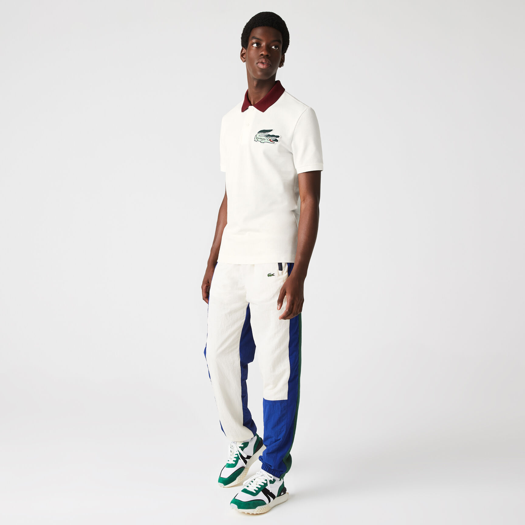 تيشيرت بولو لاكوست كلاسيكي قطن بيكيه بقصة ضيقة ورقعة تمساح للرجال تيشيرت بولو لاكوست كلاسيكي قطن بيكيه بقصة ضيقة ورقعة تمساح للرجال