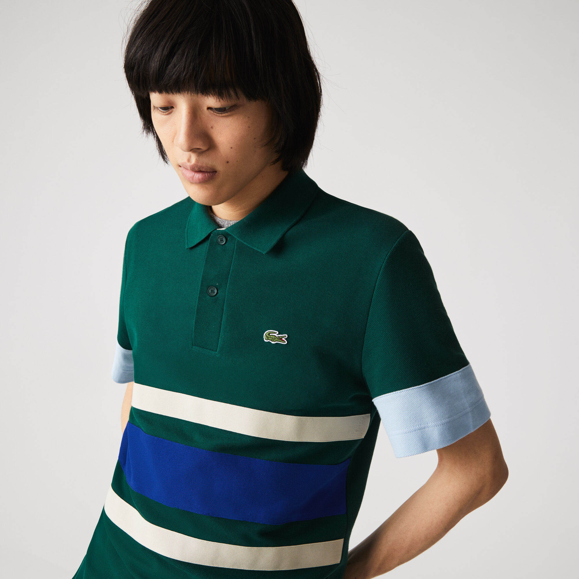 Men's Heritage Slim Fit Colorblock Cotton Piqué Polo | Lacoste AE