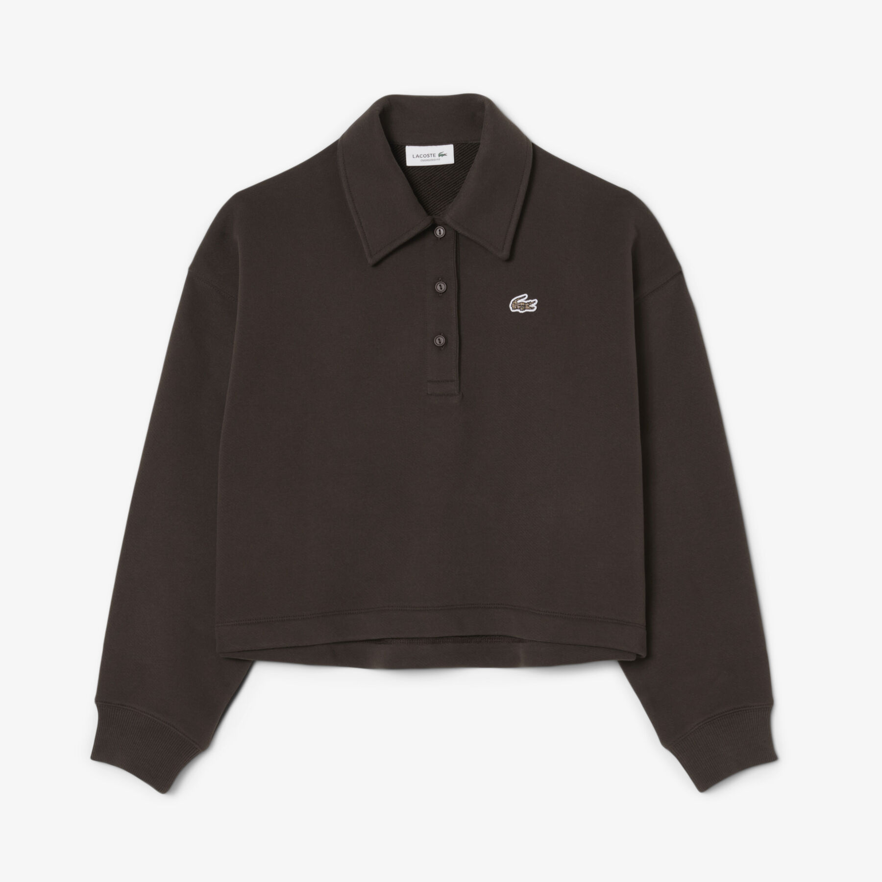 Oversized Fleece Polo Collar Sweatshirt Oversized Fleece Polo Collar Sweatshirt - SF5275-00-SKB