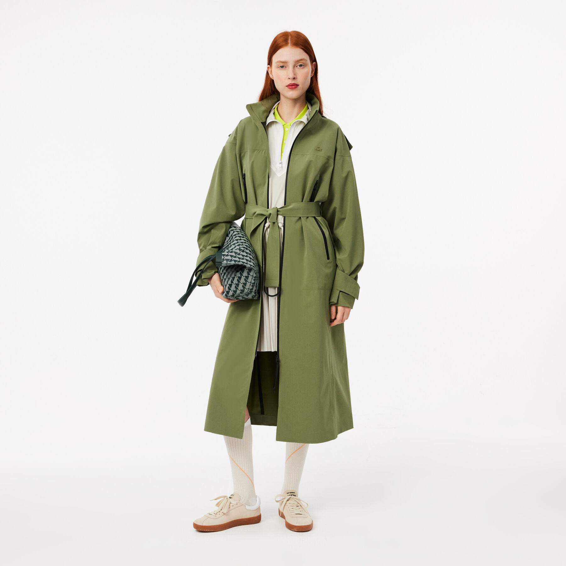 lacoste long sleeved colourblock dress
