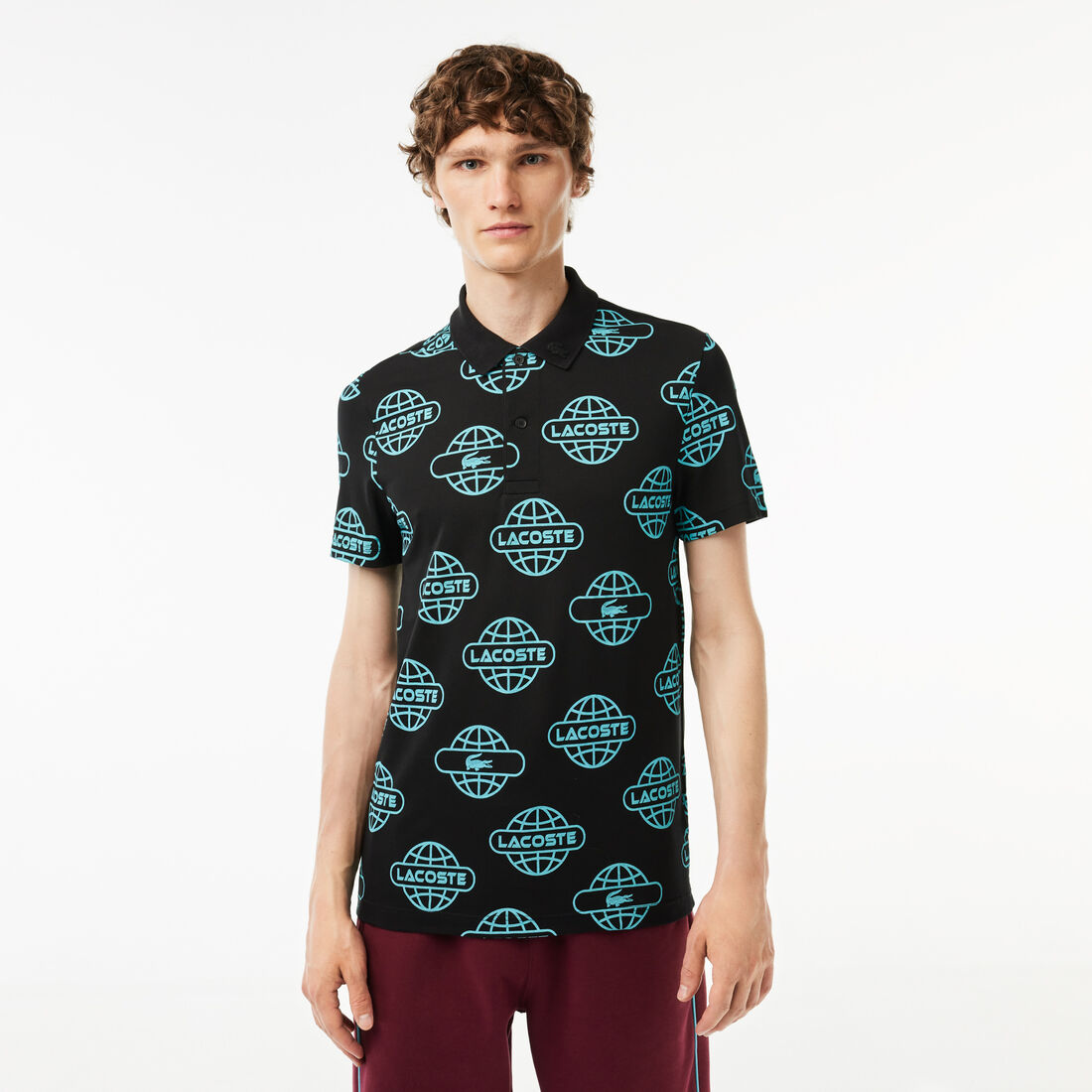 Globe Print Ultralight Pique Lacoste Movement Polo Shirt - PH1175-00-QPI
