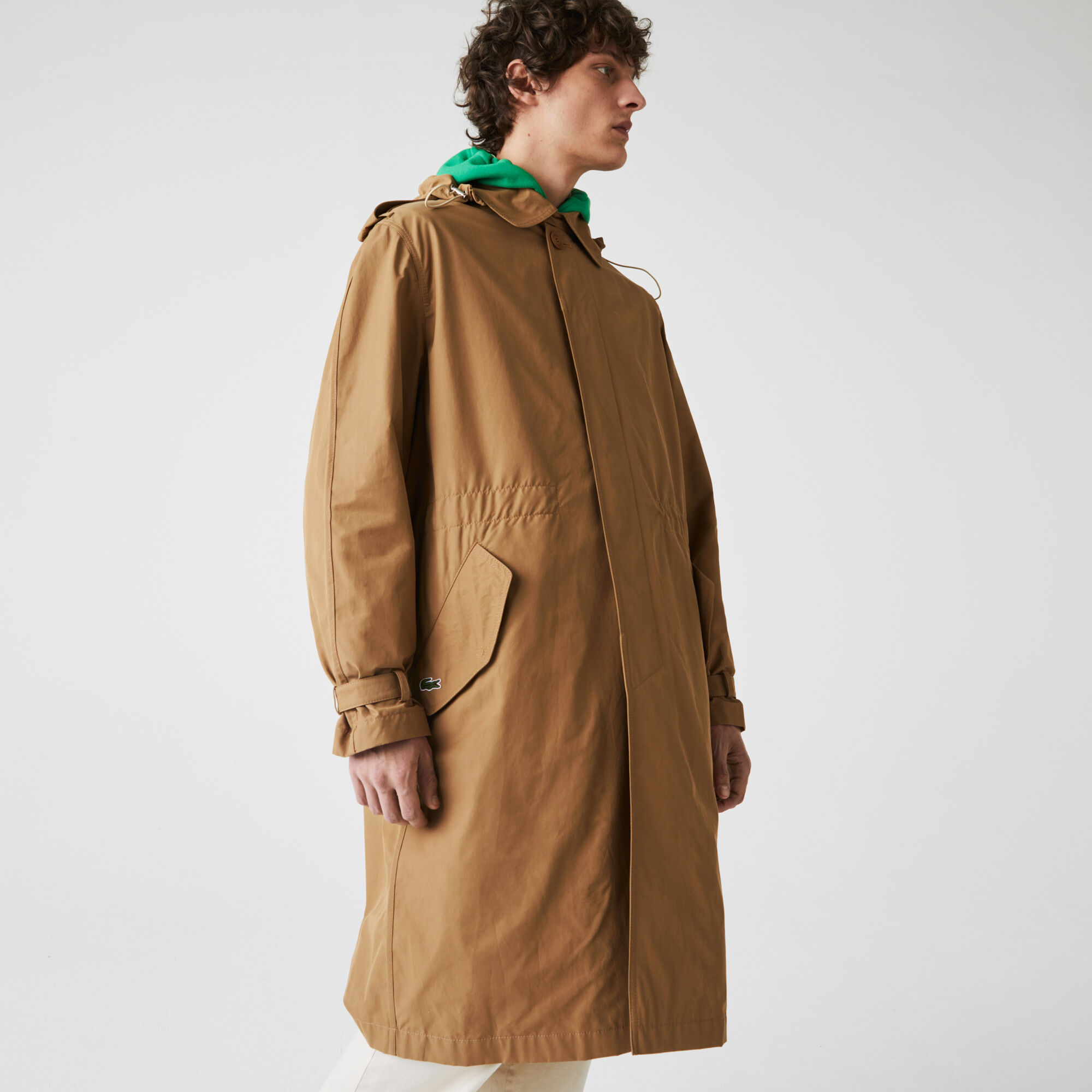 Unisex Solid Lightweight Canvas Trench Coat