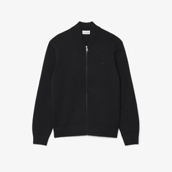lacoste cotton and wool knit bomber jacket