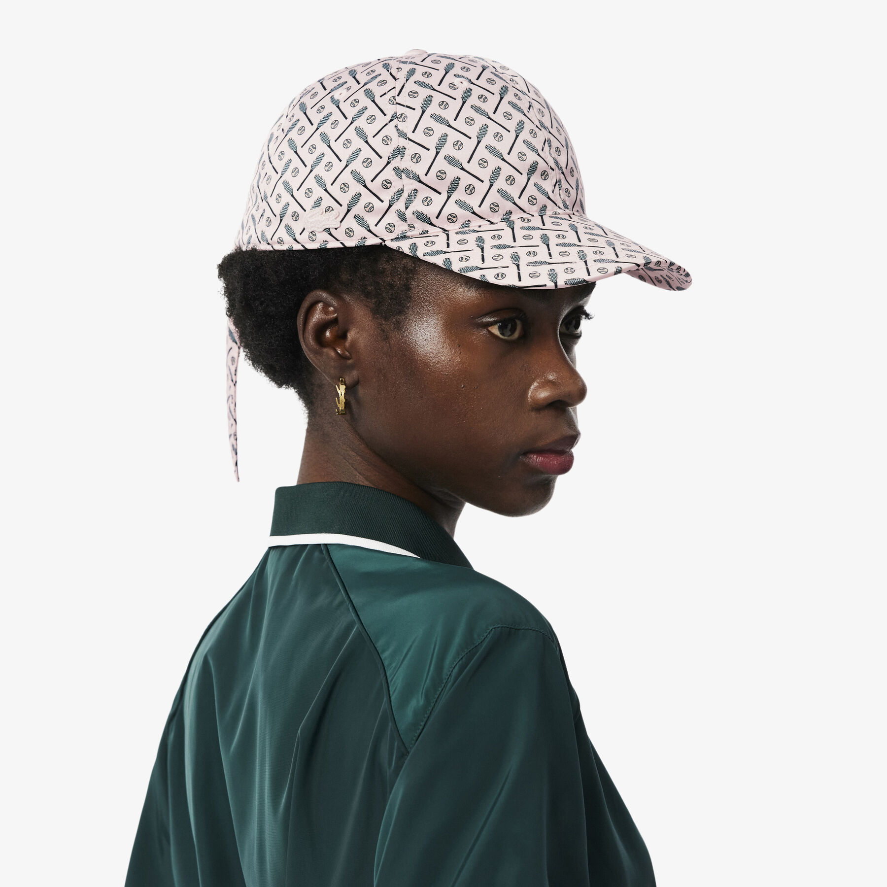lacoste tie accent satin cap