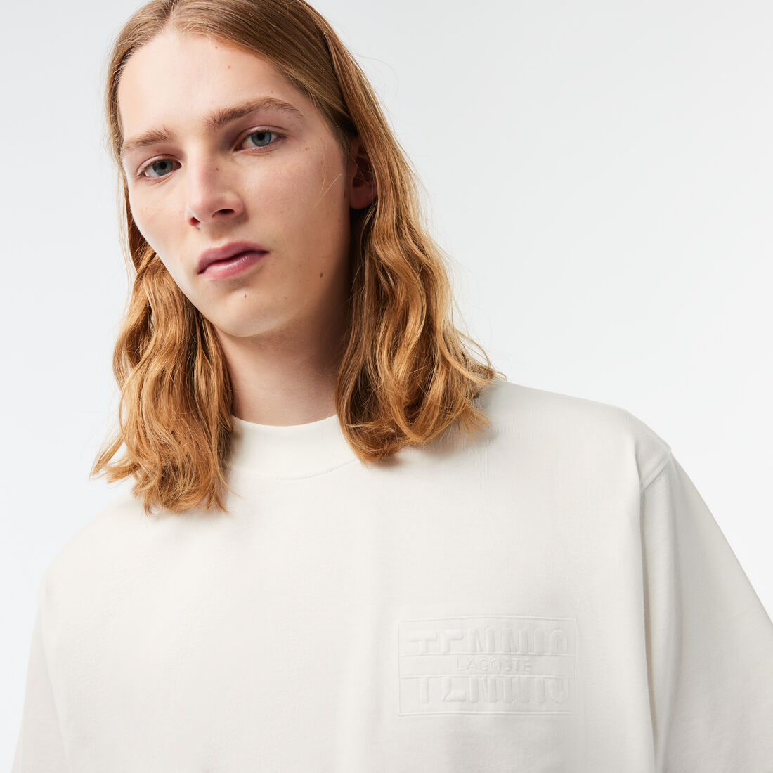 طقم تي شيرت قطن برقبة مستديرة للرجال، 3 قطع Embroidered Loose Fit Cotton T-shirt - TH2504-00-70V