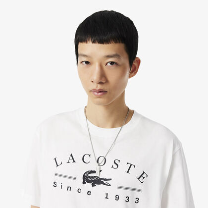 lacoste printed cotton t shirt