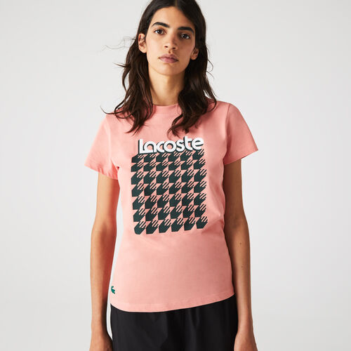 Women’s Lacoste Sport Breathable Houndstooth Patterned T-shirt