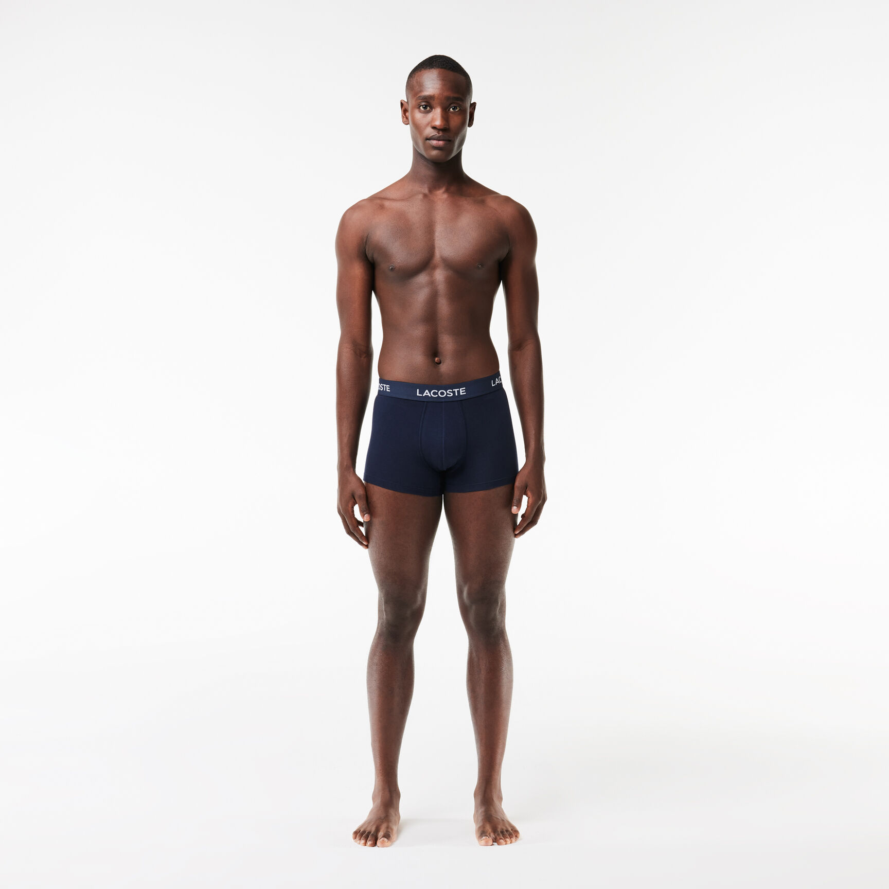 مجموعة من 3 سراويل داخلية للرجال لاكوست Men's 3-Pack Lacoste Logo Waist Trunks - 5H7686-00-166