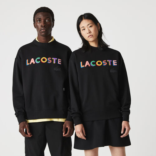 Unisex Lacoste L!ve Loose Fit Embroidered Fleece Sweatshirt