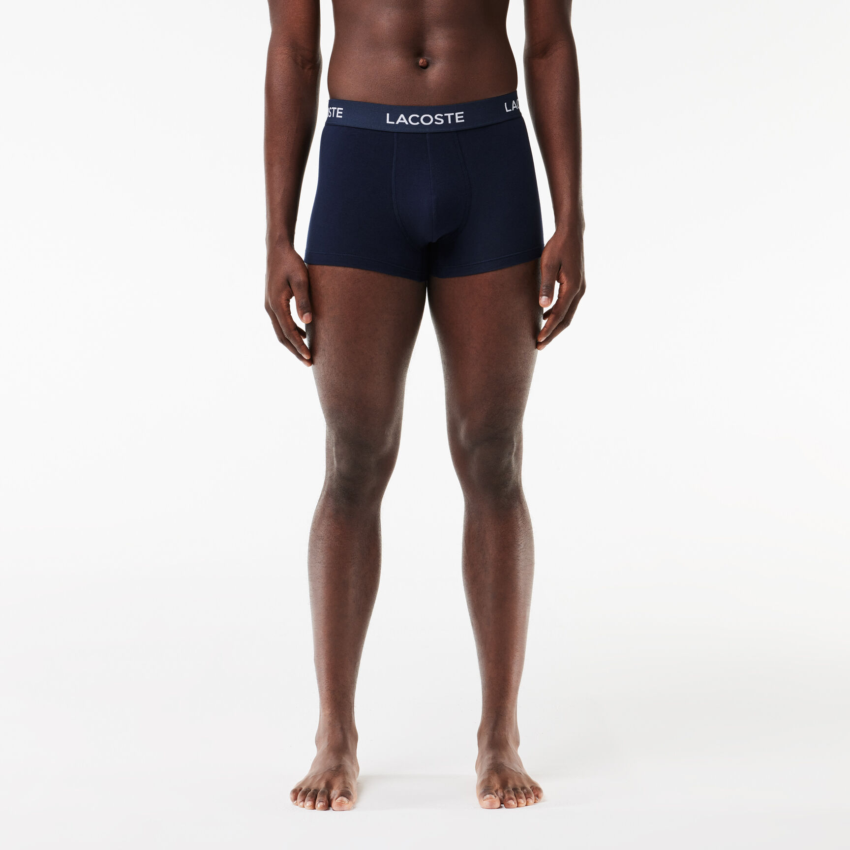 مجموعة من 3 سراويل داخلية للرجال لاكوست Men's 3-Pack Lacoste Logo Waist Trunks - 5H7686-00-LAW
