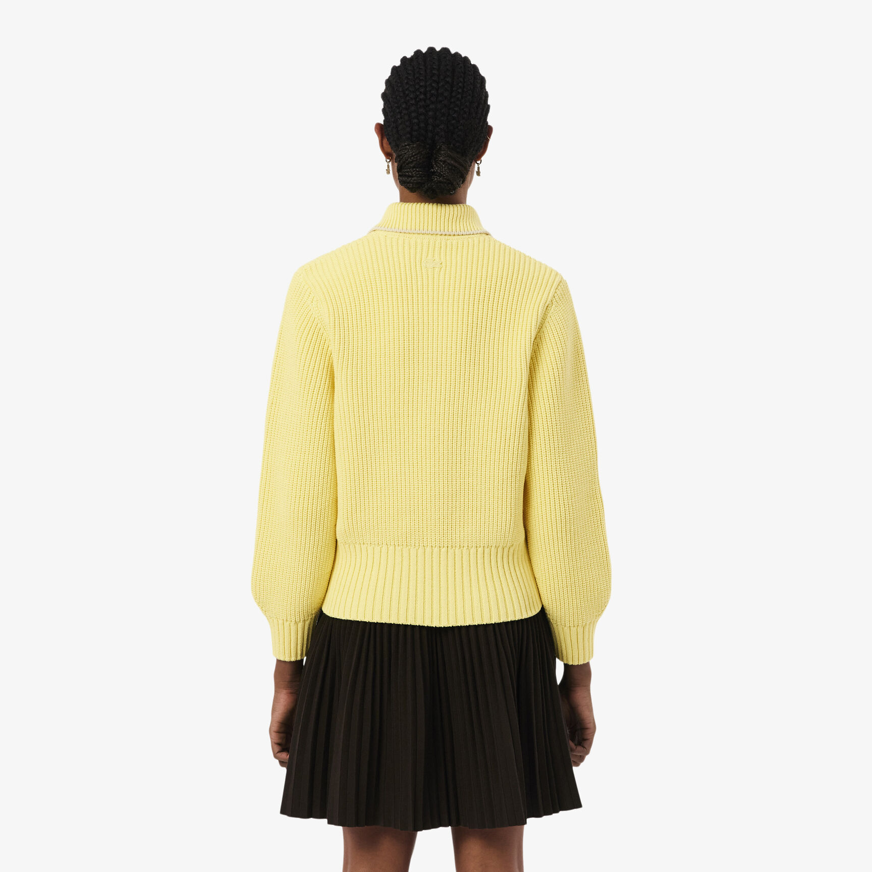 Zipped Cotton Badge Accent Sweater Zipped Cotton Badge Accent Sweater - AF9858-00-107