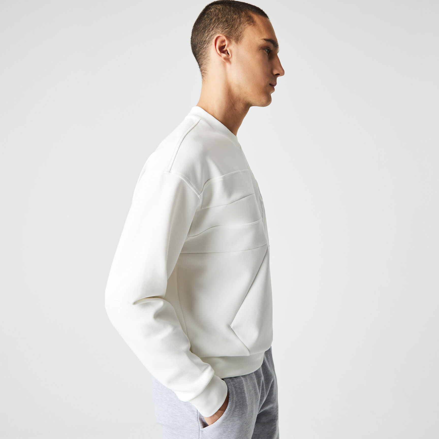 Men's Lacoste Loose Fit Patchwork Effect Sweatshirt