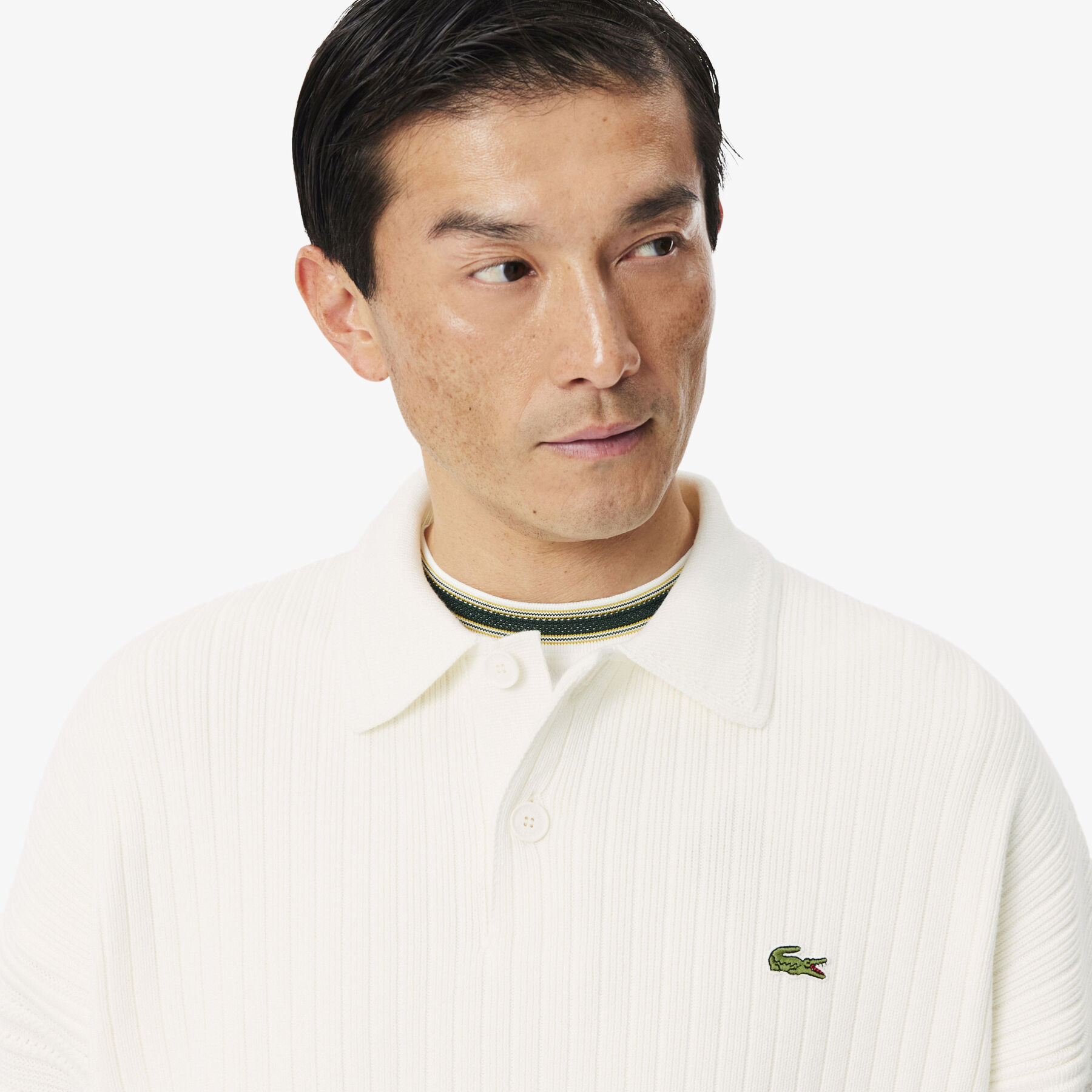 French Made Cotton Polo Collar Sweater lacoste french made cotton polo collar sweater