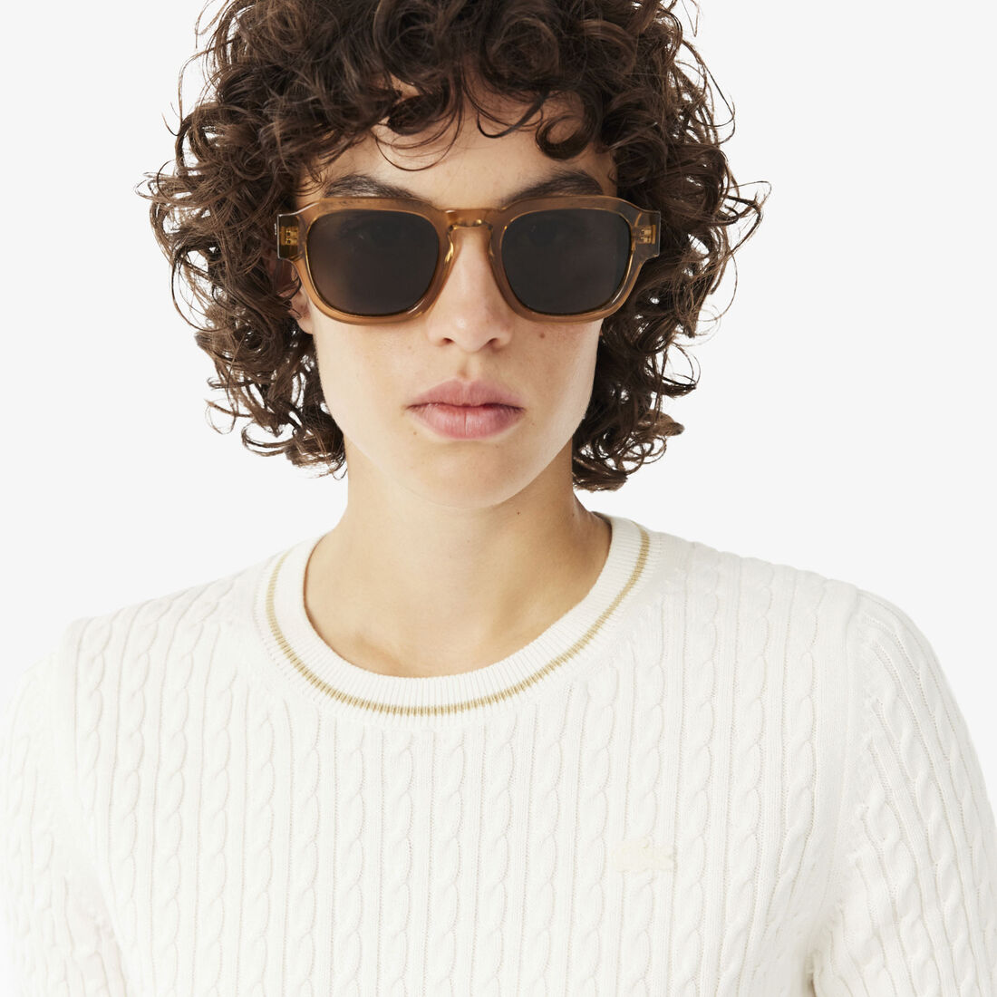 Short Sleeved Cable Knit Sweater - AF9862-00-70V