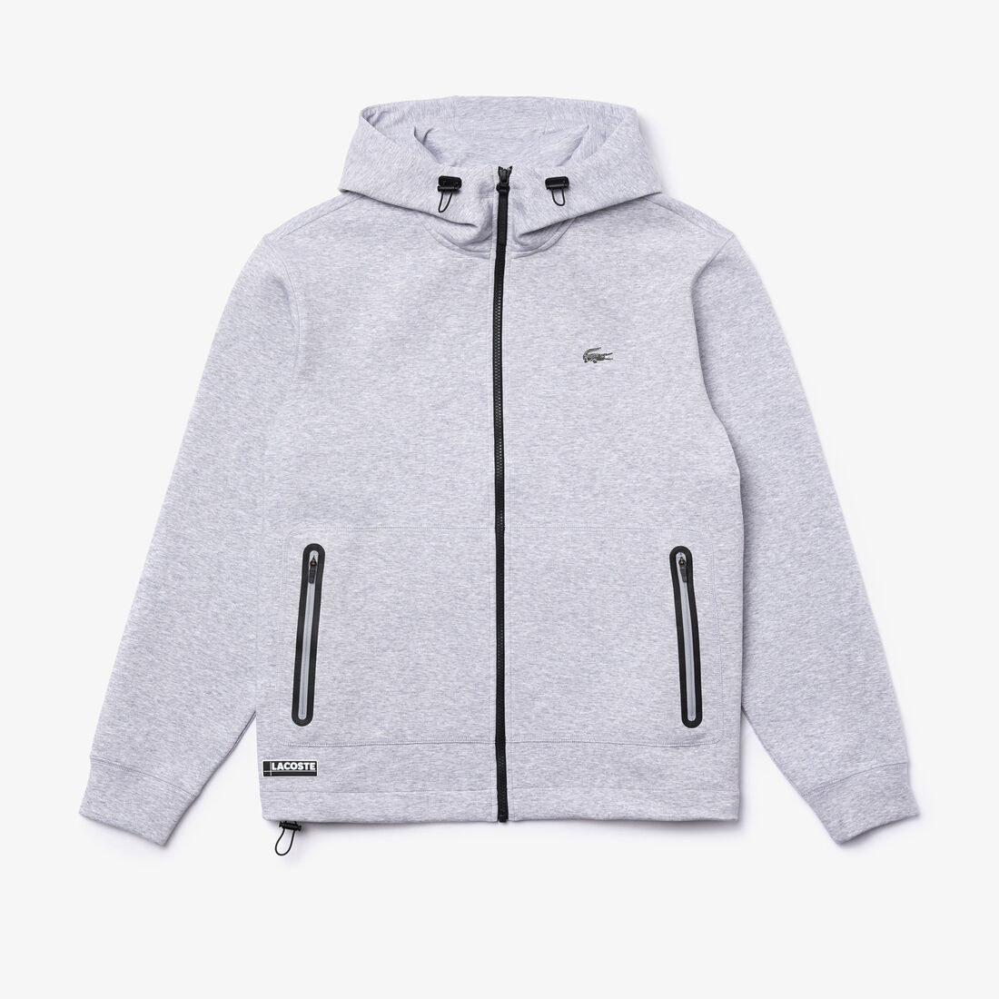 سترة بغطاء رأس وسحاب مع علامة Lacoste التجارية وشارة للرجال سترة بغطاء رأس وسحاب مع علامة Lacoste التجارية وشارة للرجال