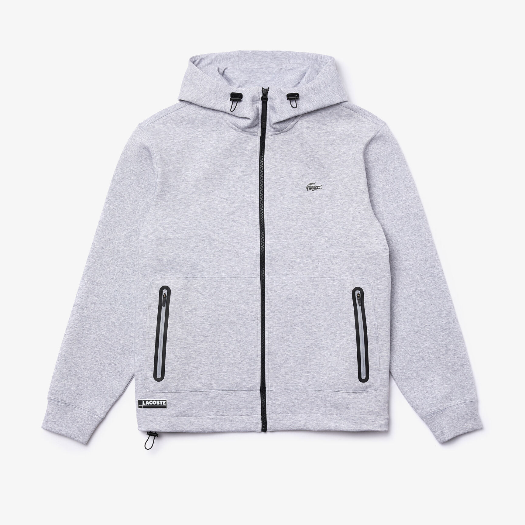 سترة بغطاء رأس وسحاب مع علامة Lacoste التجارية وشارة للرجال سترة بغطاء رأس وسحاب مع علامة Lacoste التجارية وشارة للرجال