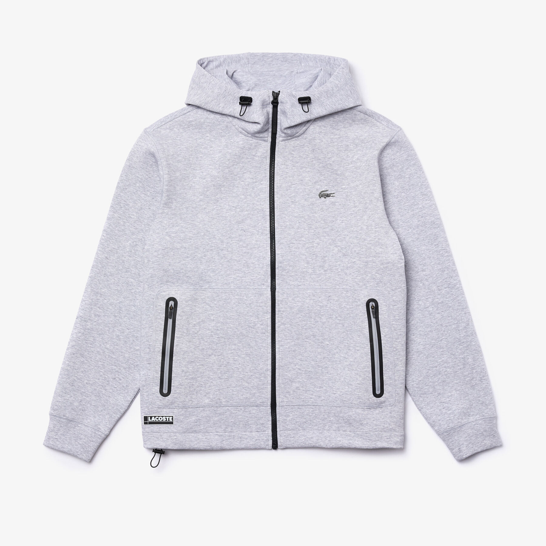 Men's Lacoste Branded Hooded Zippered Jacket With Badge men s lacoste branded hooded zippered jacket with badge