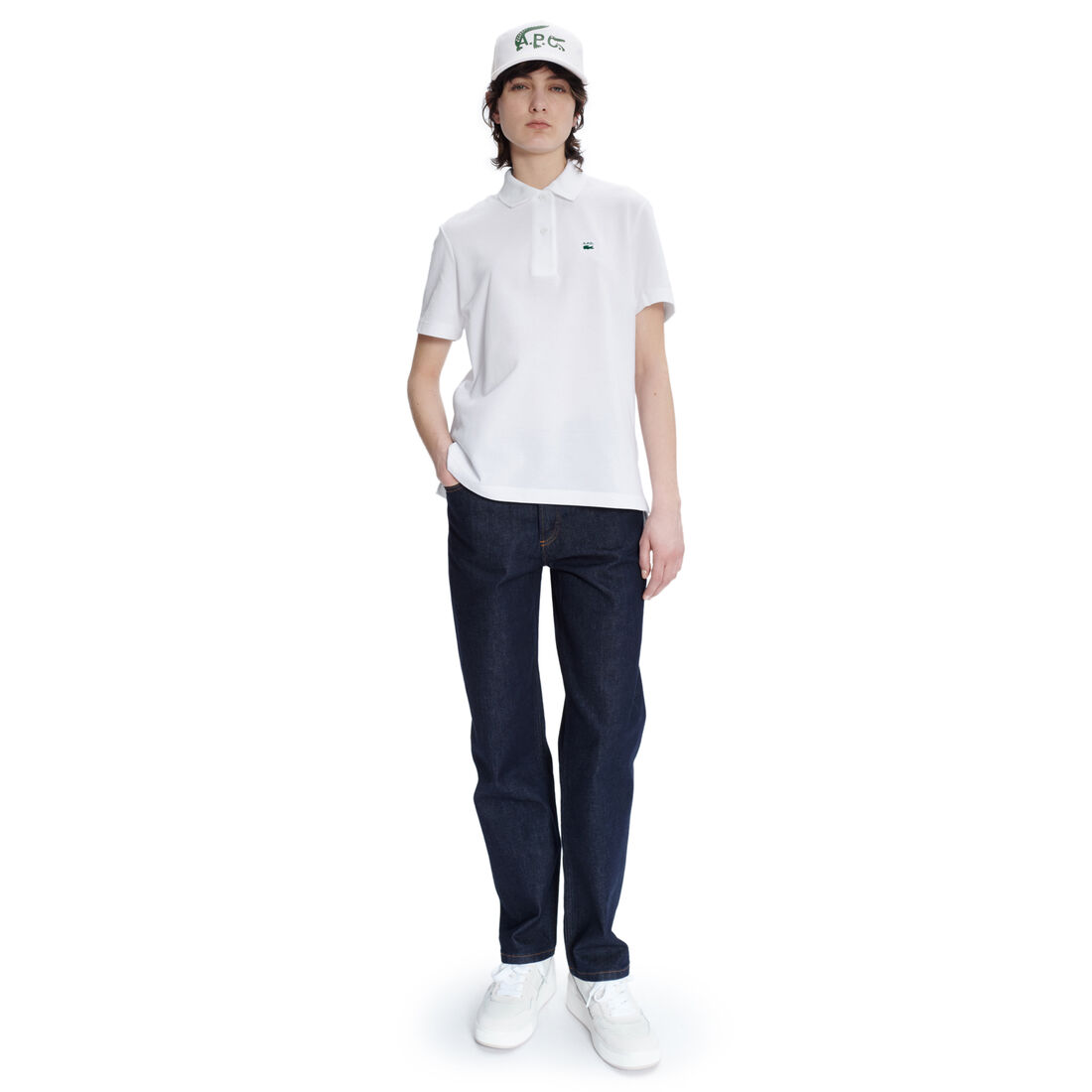 تيشيرت بولو قطن بيكيه بيتي بقصة فضفاضة للنساء مجموعة Lacoste x A.P.C.&lrm;