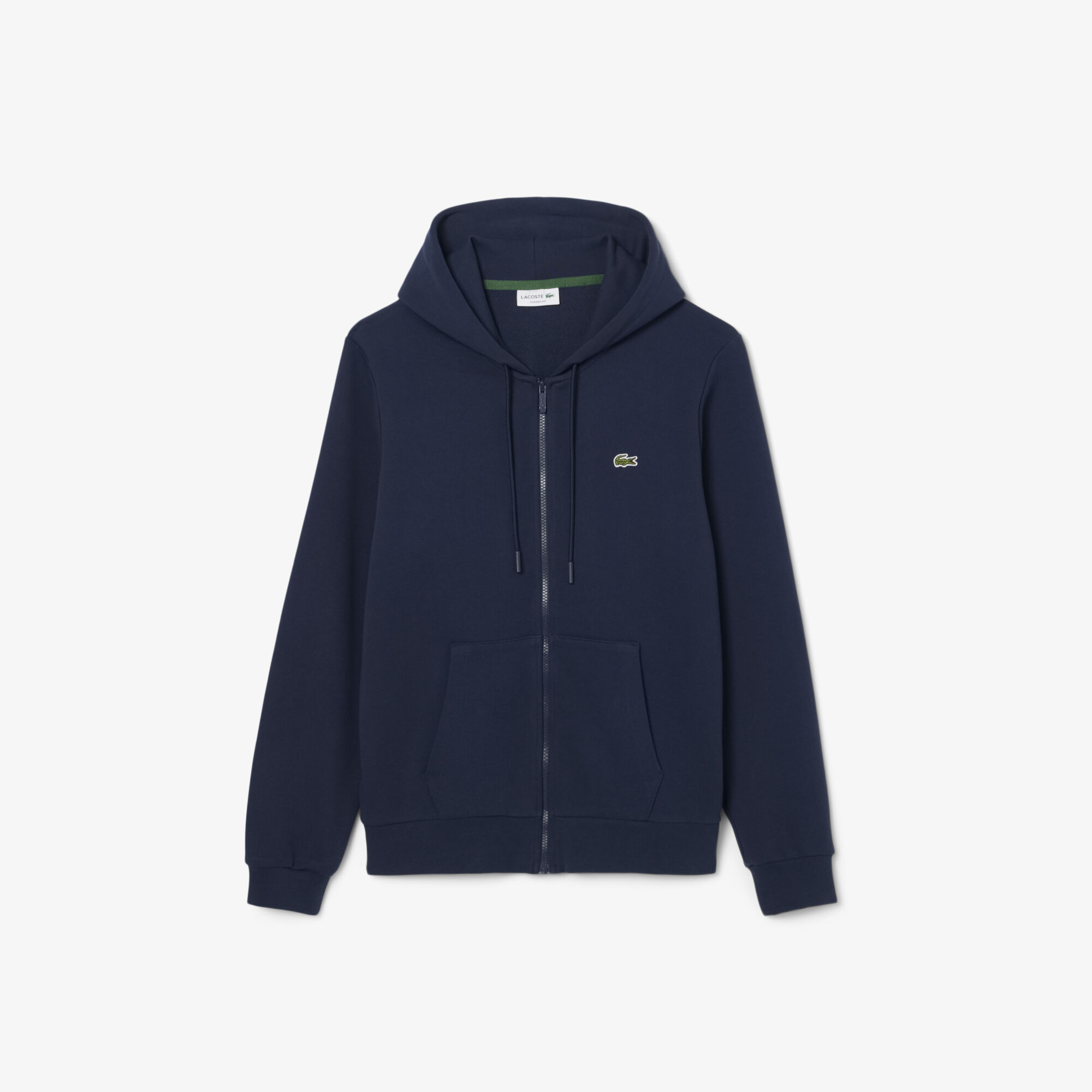 Classic Fit Zipped Fleece Sweatshirt, Navy Blue | LACOSTE UAE