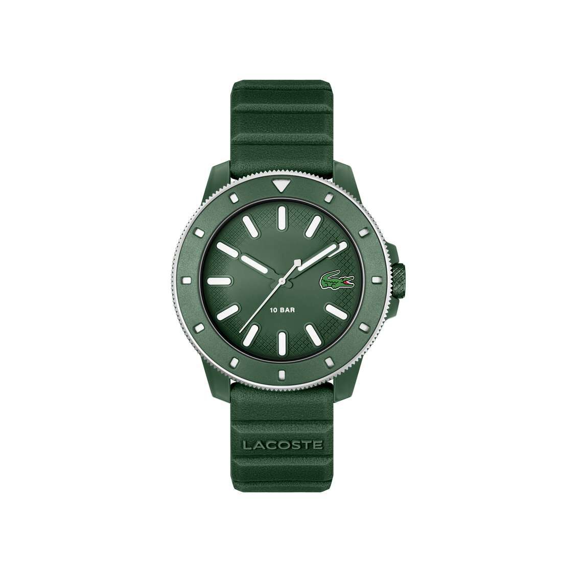 Men Silicone Strap 3 Hand Quartz Watch - 2011414-GRN