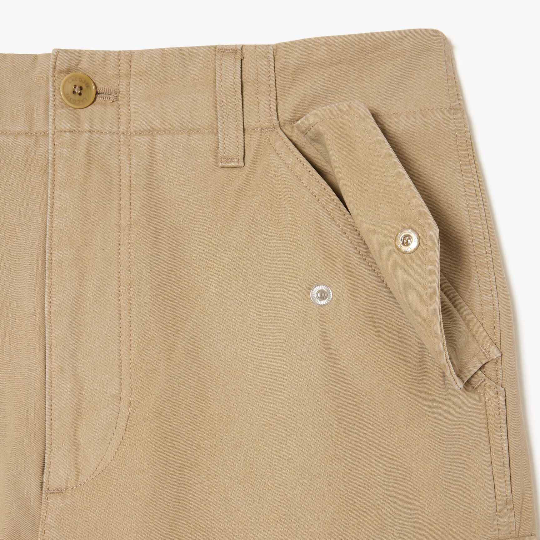 بنطال شينو بخط جانبي بلون مغاير وقصّة مستقيمة Straight Fit Cotton Cargo Pants - HH1882-00-CB8