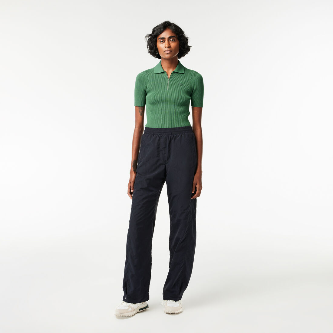 Wide Leg Nylon Sportsuit Track Pants - XF0753-00-HDE