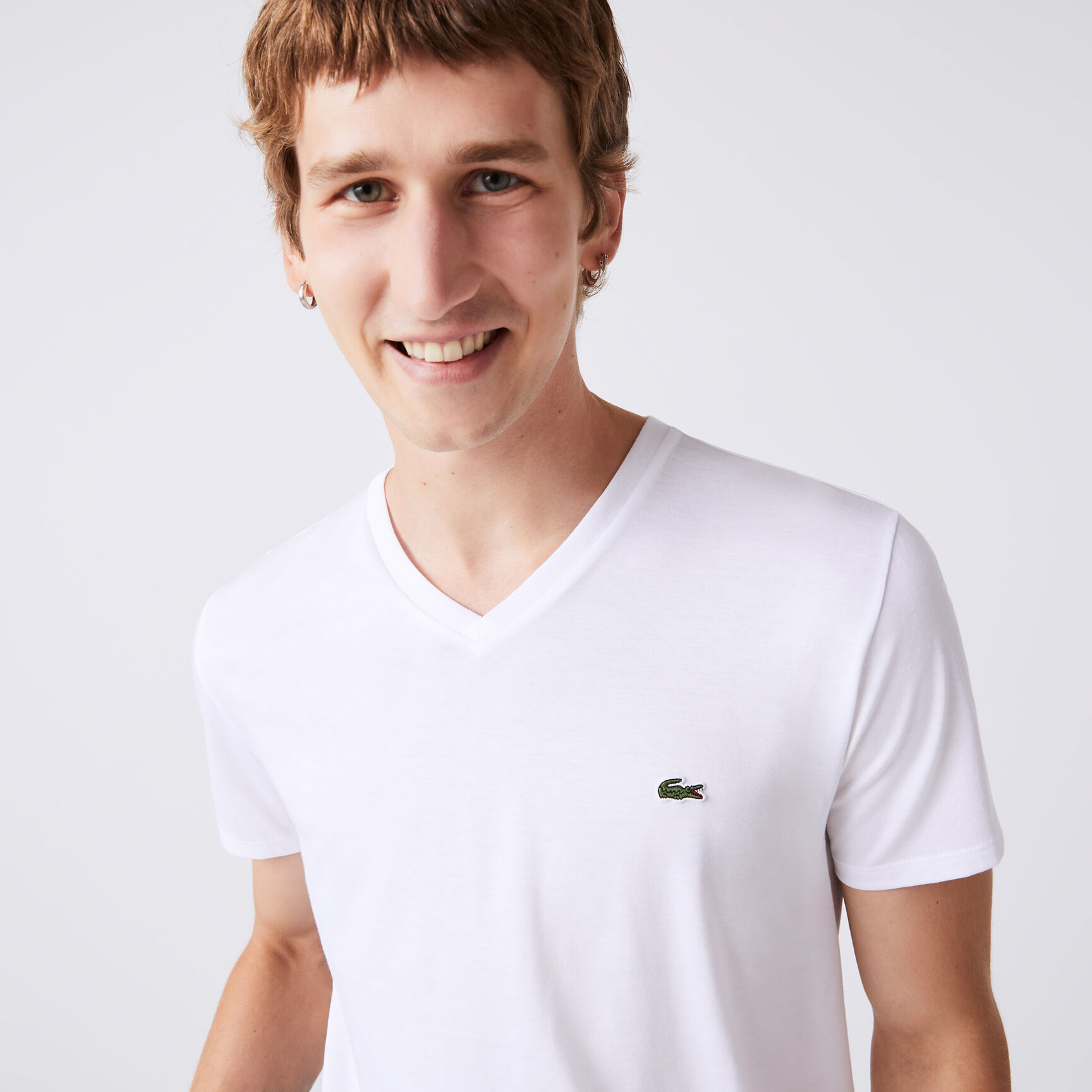 Buy Men's Vneck Pima Cotton Jersey Tshirt Lacoste UAE