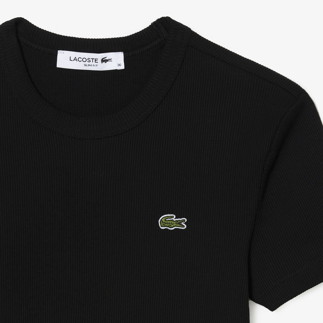 تي شيرت قطني مضلع بقصة ضيقة Slim Fit Ribbed Cotton T-shirt - TF5538-00-031