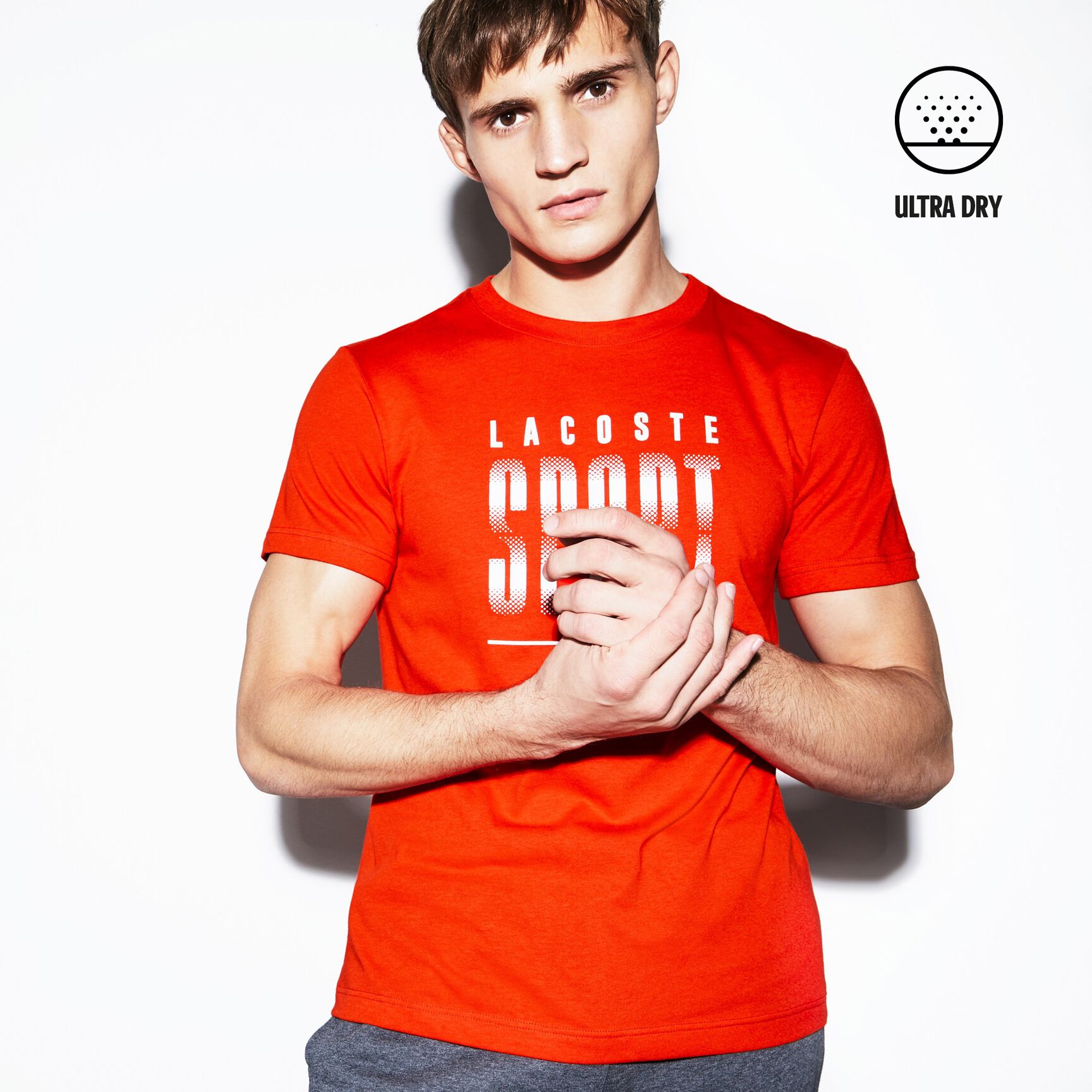 Men's Lacoste SPORT Crew Neck Lettered Tech Jersey Tennis T-shirt