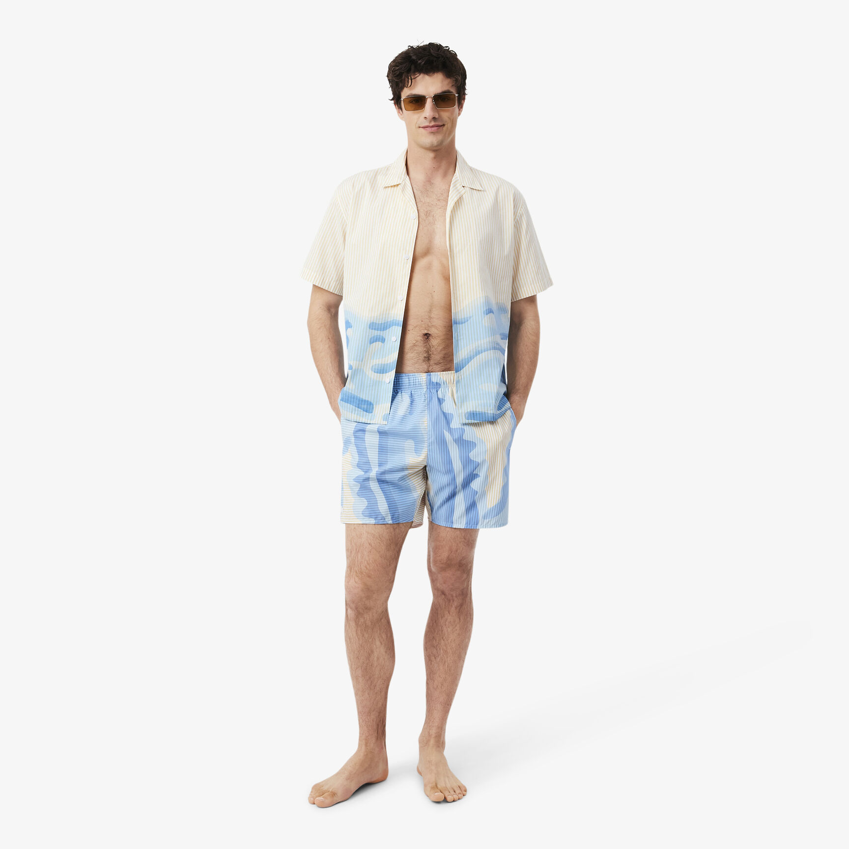 Mid Length Striped Swim Trunks - MH1902-00-3IY