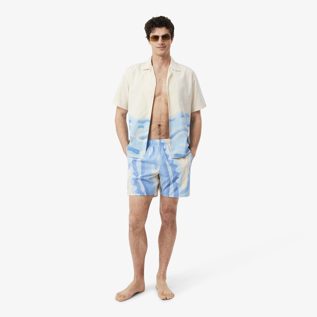 Mid Length Striped Swim Trunks Mid Length Striped Swim Trunks - MH1902-00-3IY