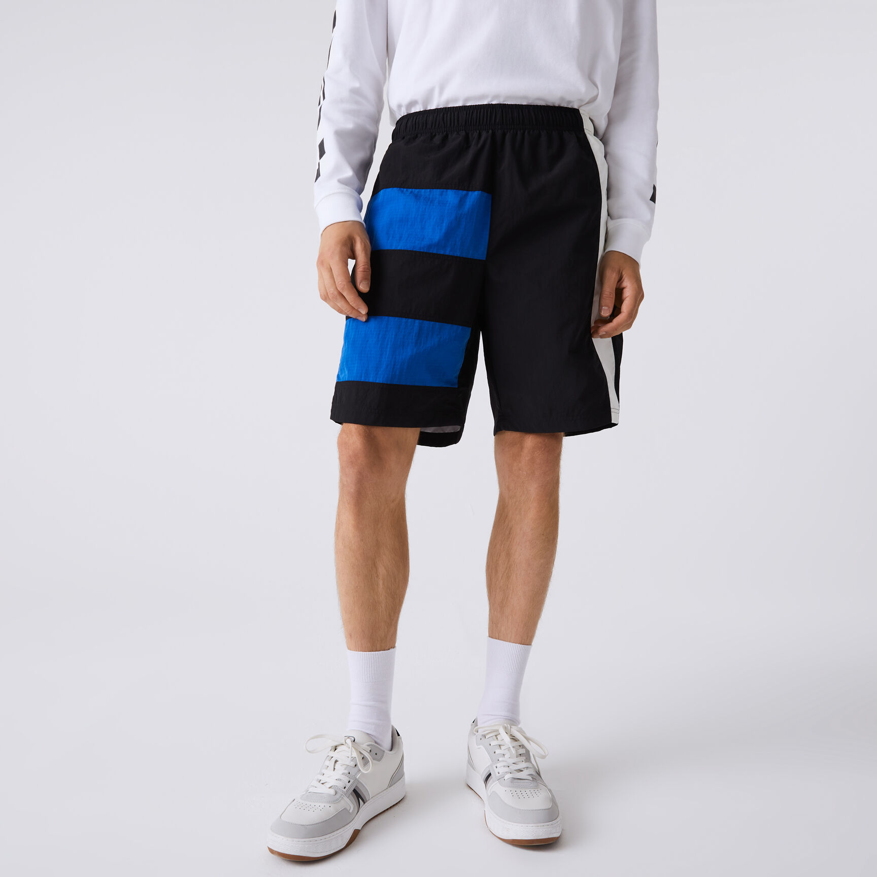 Men's Lacoste Color-block Patchwork Effect Shorts Men's Lacoste Color-block Patchwork Effect Shorts