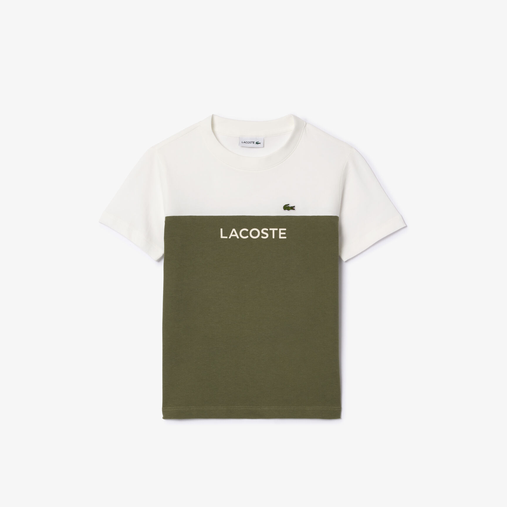 Kids' Lacoste Colourblock Organic Cotton Jersey T-shirt - TJ5289-00-IMI