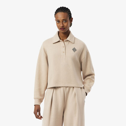 Oversized Ribbed Polo Sweatshirt