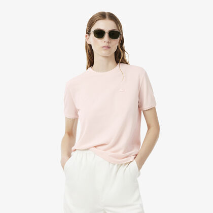 lacoste fluid scallop trim pique t shirt
