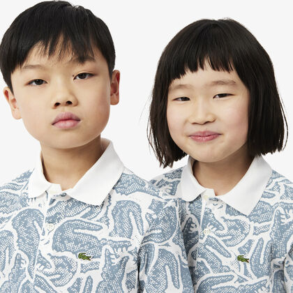 Petit Pique Print Polo Shirt