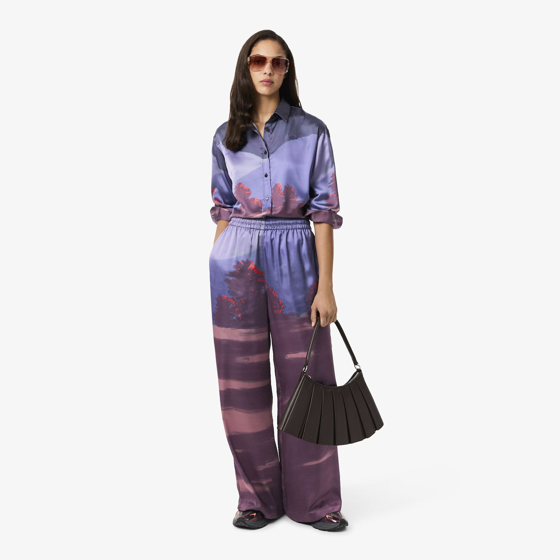 Oversized Landscape Print Pants lacoste oversized landscape print pants
