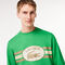 lacoste loose fit monogram print fleece sweatshirt
