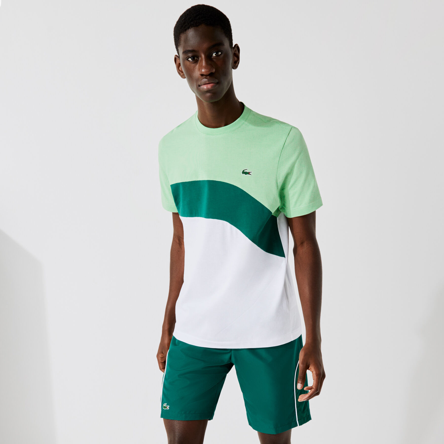 Men’s Lacoste SPORT Ultra-Light Colourblock Cotton Tennis T-shirt men s lacoste sport ultra light colourblock cotton tennis t shirt